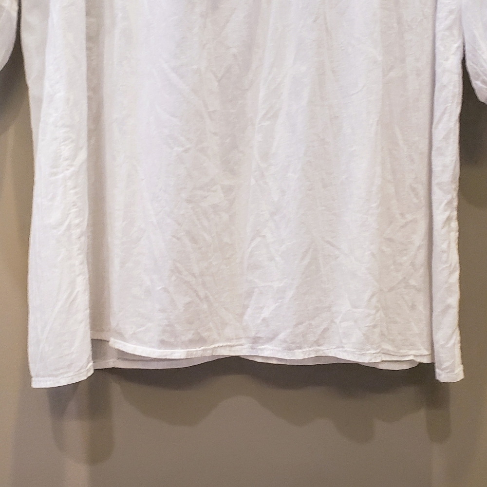 Lauren Ralph Lauren Mini Dress 100% Cotton Lightweight Semi Sheer White Sz Large - Picture 5 of 9